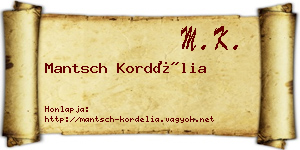 Mantsch Kordélia névjegykártya